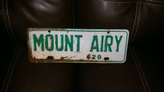 Vintage Mount Airy,  North Carolina City License Plate 628 6