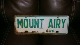 Vintage Mount Airy,  North Carolina City License Plate 628 7