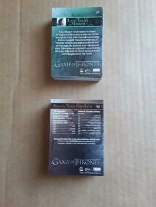 Game of Thrones Season 3 Complete 98 - Card Trading Card Set 2