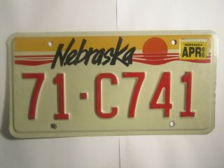 License Plate Car Tag 1990 Nebraska 71 C741 [z276b]