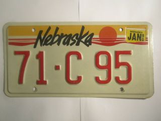 License Plate Car Tag 1990 Nebraska 71 C 95 [z276b]
