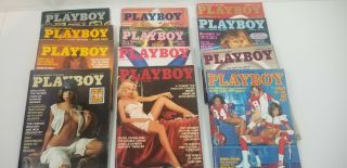 Vintage Playboy Magizines 1977 Jan - Dec All Centerfolds Intact