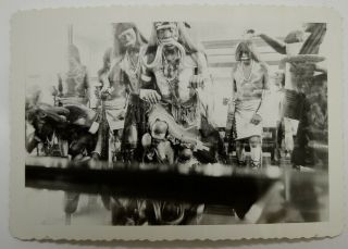 1941 Smithsonian Hopi Indian Dance Exhibit Tourist Snapshot Photo Vtg