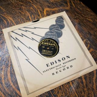 Rare Edison Phonograph Lateral Record - 78 Rpm - 11047 - With Sleeve.