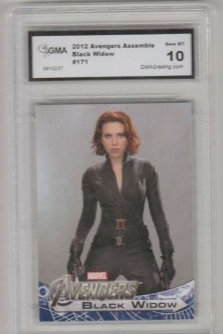 2012 Avengers Assemble Black Widow 171 Character Trading Card Graded Gma 10