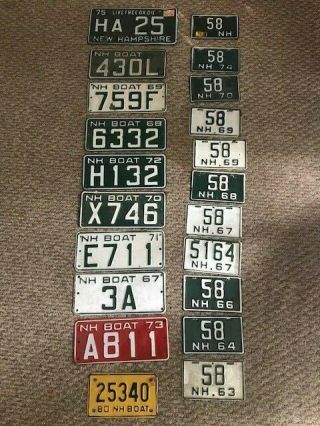 21 Hampshire Vintage Mortorcycle And Boat License Plates 63 - 80