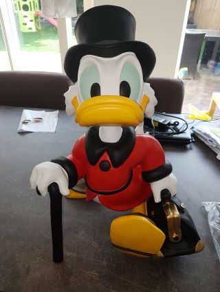 Extremely Rare Walt Disney Scrooge Mcduck Walking With Money Bag Big Fig Statue