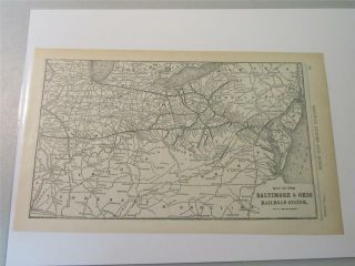 Vintage Map Of Baltimore & Ohio Railroad System From 1906