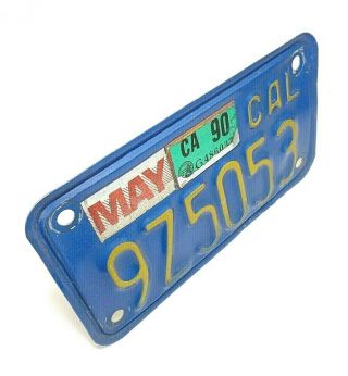 California Motorcycle License Plate.  Blue. 2