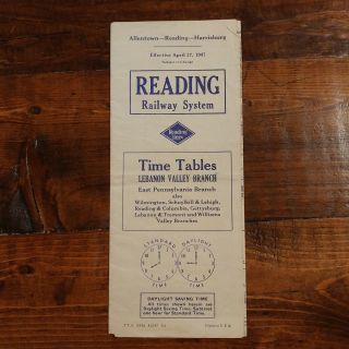 1947 Reading Railway Railroad Time Tables Lebanon Valley Branch Allentown