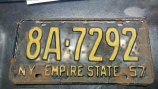 1957 Pair York State License Plates Vintage,