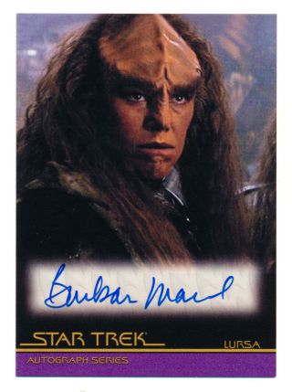 Star Trek Autograph Series Barbara March As Lursa Signed Auto 2008 Rittenhouse