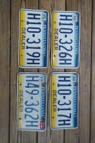 Pa Car Dealer License Plates Set Of 4