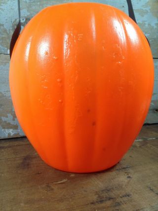 Vintage HTF Plastic Oblong Blow Mold JOL Pumpkin Halloween Candy Treat Bucket 4