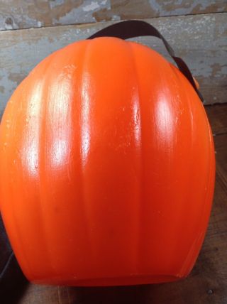 Vintage HTF Plastic Oblong Blow Mold JOL Pumpkin Halloween Candy Treat Bucket 6