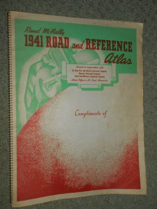 1941 Rand Mcnally Road And Reference Atlas Us Canada Mexico,  City Maps St Paul