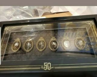 Framed Set 6 Pins Haunted Mansion Anniversary 50th Le250