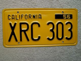1956 Pair California License Plates with 1962 Sticker,  XRC 303. 3