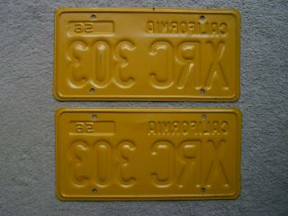 1956 Pair California License Plates with 1962 Sticker,  XRC 303. 4