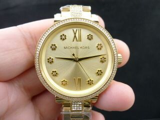 Old Stock Michael Kors Sofie Mk3881 Gold Plated Quartz Women Watch