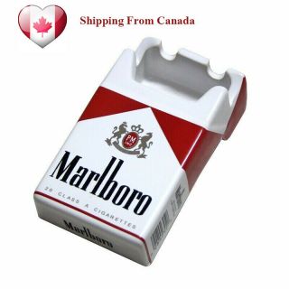 Phillip Morris Marlboro Cigarette Pack Ceramic Ashtray Classic Red