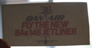 Old Dan - Air (uk) Bae 146 Airline Window Sticker