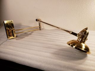 Mid Century Von Nessen Brass Swing Arm Articulating Wall Mounted Lamp Light