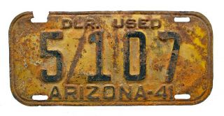 Rare Arizona 1941 Car Dealer License Plate,  5 - 107
