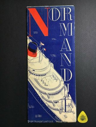 1935 Best French Line Normandie Cruise Ship Brochure W/ Cut Away Diagram
