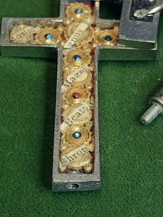 † Rare Multiple Saints Relic Reliquary Theca Crucifix Holder Worn By Priest †