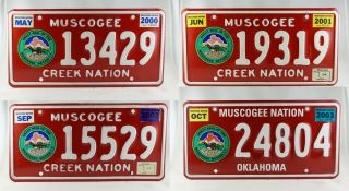 2000 - 2003 Oklahoma Muscogee Creek Nation License Plates -