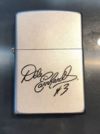 Dale Earnhardt Signature 3 Satin Chrome Zippo Lighter
