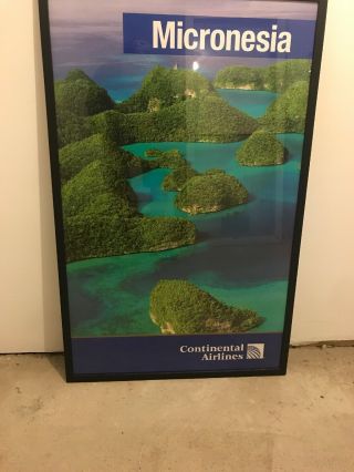 Glassed - Framed Continental Airlines Destination Poster - Micronesia