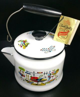 United States Stamping Company Moundsville W.  Va.  Enamelware Nos Vintage Teapot