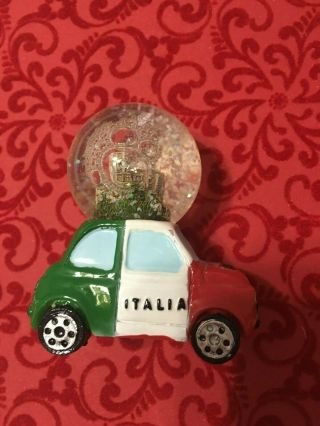 Vintage Mini Snow Globe Italy Italian Travel Souvenir Rome Coliseum Roman Cab
