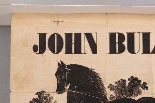 19thC Antique JOHN BULL Black Stallion Horse,  Stud Service,  Broadside Poster NR 6