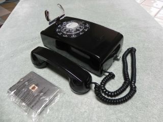1965 Black Western Electric Bell System 554 Rotary Wall Telephone - Restored - Vtg