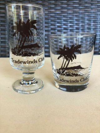 Hawaii Glass Set Of 2 Hickam Afb Hi Tradewinds Club