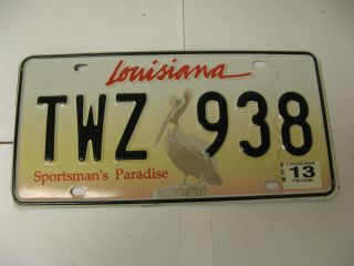 2013 13 Louisiana La License Plate Pelican Bird Twz 938 Natural Sticker