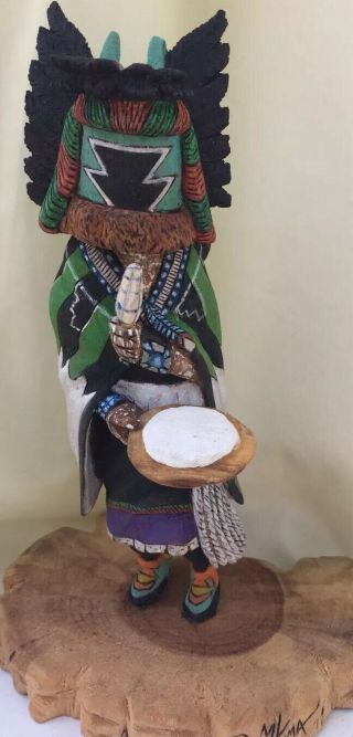 Hopi Carved 8.  75 " Crow Mother Kachina Doll Sculpture By Marlon Huma 1st Mesa