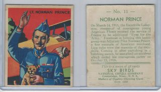 R136 National Chicle,  Sky Birds Series 48,  1933,  11 Norman Prince