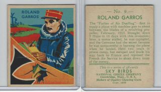 R136 National Chicle,  Sky Birds Series 48,  1933,  9 Roland Garros