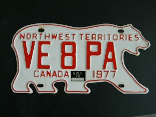 1977 Nwt Northwest Territories Ham Radio License Plate Very Rare Ve8 Pa