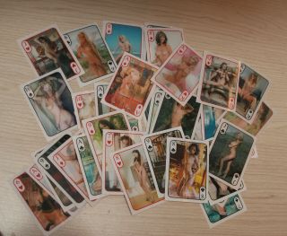 Playing Card Deck Stereo Lenticular 3d Pin - Up Art Nude Woman Photo Girl Rare