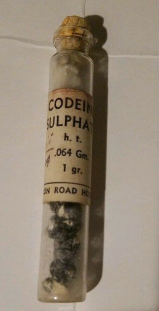 Antique Medicine Bottle Codeine Sulphate Huron Road Hospital