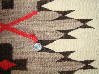 Antique Navajo Runner Rug Large 124x53 Native American Shabby Chic Cabin Weaving 10