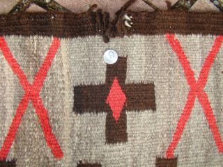 Antique Navajo Runner Rug Large 124x53 Native American Shabby Chic Cabin Weaving 11