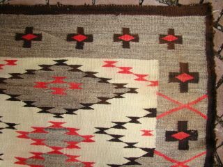 Antique Navajo Runner Rug Large 124x53 Native American Shabby Chic Cabin Weaving 2