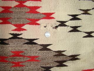 Antique Navajo Runner Rug Large 124x53 Native American Shabby Chic Cabin Weaving 6