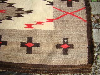 Antique Navajo Runner Rug Large 124x53 Native American Shabby Chic Cabin Weaving 7